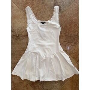 Women's Wild Fable White Game Day Lace Drop Waist Mini Skater Dress XXS NWT
